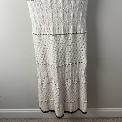 Olive + Oak Maxi Dress Womens M Sleeveless Crochet Knit Lined Lightweight Boho