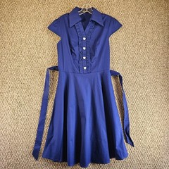 Wedtrend Dress Womens Large Cap Sleeve Heart Shaped Button Front Side Zip Belted