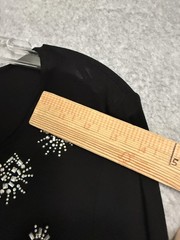 Cynthia Steffe Dress Womens Large Black Rhinestone Shift Long Sleeve Jersey