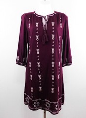 Caslow Women Dress, Size S, Burgundy, 55% Cotton, 45% Viscose