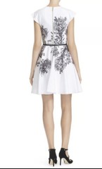 TED BAKER 2 UK 8 Wooland Toile floral print fit flare full skirt skater dress