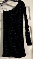 Bebe Vintage Old Money Coquette Quiet Luxury Crochet Black Emerald Size M/L
