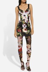 Dolce Gabbana bustier mini dress Black Rose Garden Sz 6