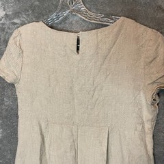 Vtg Parisian Signature Women Embossed Modest Cottagecore Linen Maxi Dress 8