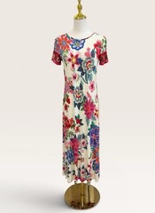 Johnny Was XS The Janie Favorite Cap Sleeve Midi Dress Kallie Scarf NWT White