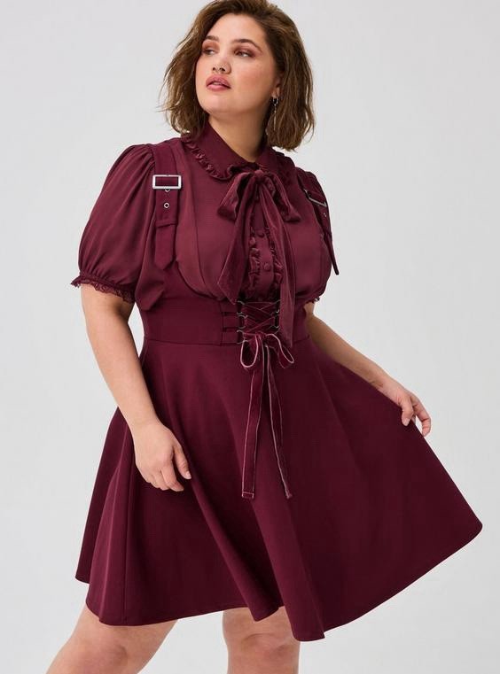Torrid Nightfall Corset Pinafore Port Royale (Burgundy) Size 2X NWOT