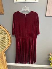 ModCloth x Collectif Dress Womens Plus Size US 20 UK 24 Burgundy Velvet Luxury