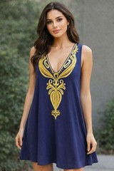 Lilly Pulitzer Dress Navy Blue Size Small Embroidered Sleeveless Dry Clean