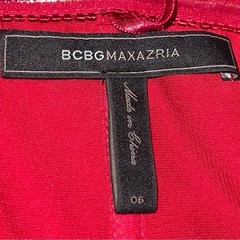 BCBGMaxAzria Deep Red Strapless Sweetheart Neckline Pleated Skirt on Dress-Sz 6
