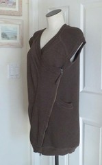 Zero+Maria Cornejo Brown Asym Zip Cocoon Sweater Dress or Cardigan Coat M L $650