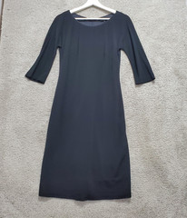 Maria Bianca Nero Shift Dress Womens Medium Black Round Neck 3/4 Sleeve Pullover