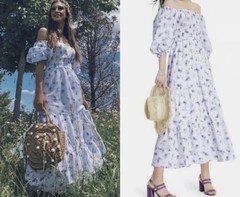 LoveShackFancy x Target Gemma Blue White Floral Maxi Dress XXS P NWOT Cotton