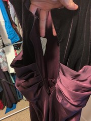 Betsy And Adam Womens Velvet Strapless Drape Floor Dress Size 10 Plum-DEFECT