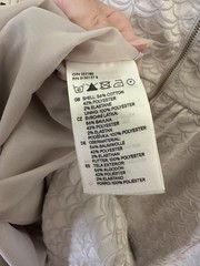 H&M Women’s size 6 Beige Solid Jacquard Scoop Neck A-Line Knee Dress Lined