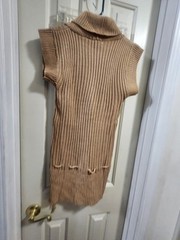 Body Central Tan Sweater Dress Size S Short Sleeve EUC