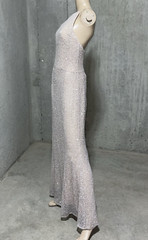 Jason Wu Runway Soft Pink One Shoulder Silk Beaded Sequin Long Dress Gown US 6