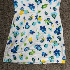 Gap Womens Vintage Style Floral Shift Dress White Blue Green Cotton Size 4