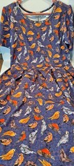 Cottagecore Whimsy Lularoe Amelia Orange Red Purple Birds Exposed Zipper 2xl Dre