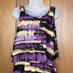Robert Louis Dress Women M Purple Black High Low Boho Fairy Whimsigoth Festival