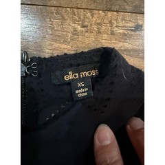 Ella Moss Womens Eyelet Ruffle Dress Party Cocktail Lined Black XS Sleeveless