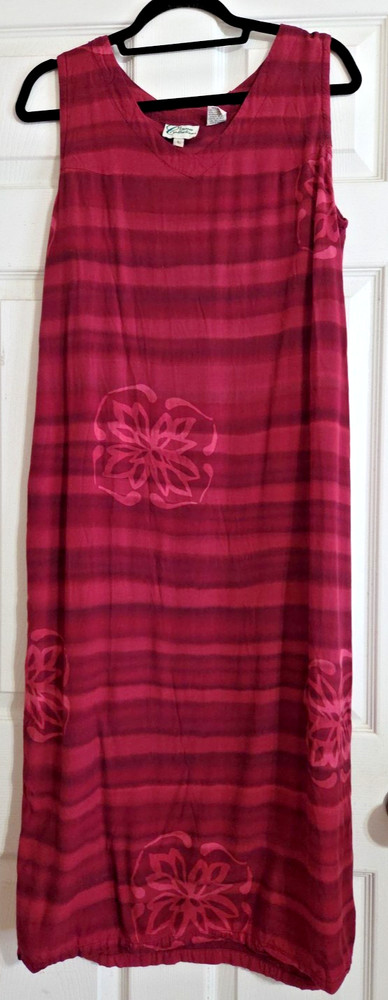 Island Collections Tropical pattern maxi Burgundy Large Side Buttons