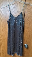 Mudd Babydoll Gray Crushed Velvet like Cami Slip Dress Mini Party Womens Size XS