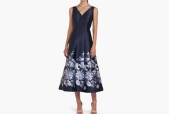 Kay Unger Hattie Floral A-Line Cocktail Dress -Size 12- (FLK#1143 B)