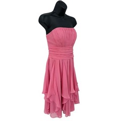 David&rsquo;s Bridal Strapless Chiffon Dress WMNS 2 Layered Skirt Pleated Zip F14169