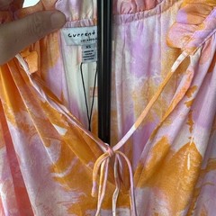 REVOLVE Pink & Yellow Floral Tie-Front Tiered Mini Dress