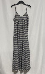 Lucca Couture Women&rsquo;s Blue White Striped Linen Blend Maxi Dress NWT Sz S
