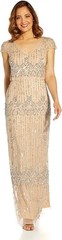 Adrianna Papell Beaded Popover Column Gown Mother Of The Bride Dress, 16, $299