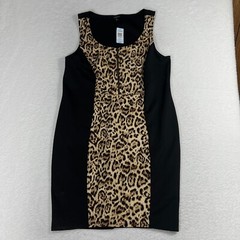 NWT Torrid Womens 3 Leopard Print Dress Stretch Bodycon Front Zip 69$ MSRP Flex