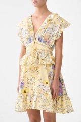 Camilla Darling Buds Waisted Short Dress With Ruffle Details