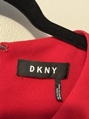 DKNY Karen Stunning Red A-LINE Dress Size M See Measurements.