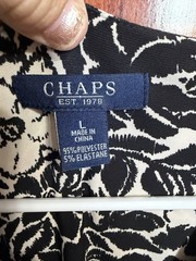 CHAPS DRESS-SIZE LARGE-Floral-CAP SLEEVES-STRETCH