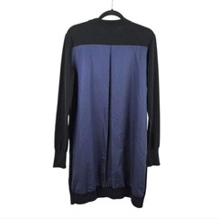 Tilley Womens Black and Blue Crewneck Knit Mix Sweater Dress. Size S/P