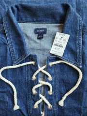 J. Crew Women&rsquo;s Regal-Navy-Wash Lightweight Denim 100%Cotton Mini Dress 14 (L)