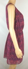 A. Buyer Navy & Pink Geometric Patterned Sleeveless Dress Women&rsquo;s Size Medium