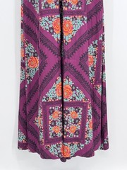 Free People L Floral Strapless Tie Back Palazzo Wide Leg Jumpsuit Bohemian Boho