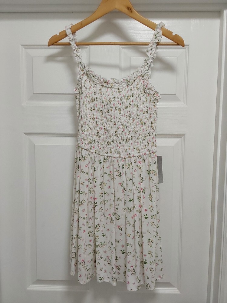 J for Justify Womens Size XL Floral Dress Elastic Spring Summer Comfort Vacation