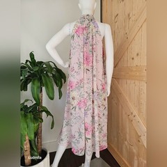 H&M Size 4 Pink Floral Halter Dress. Pit To Pit 16.5 in