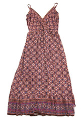 Maurices Pink Red Purple Paisley Floral Rayon Long Maxi Tank Sun Dress Large