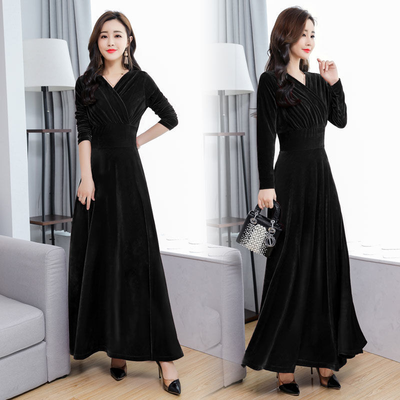 New Women&rsquo;s Elegant Velvet V-neck Shirt, Full Length Western Dress Jacket