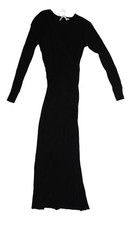 ASTR The Label Dress Womens Small Black Ribbed Knit Wrap Bodycon Sweater Maxi