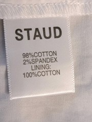 Staud Elio Women&rsquo;s Puff Sleeve White Cotton Blend Prairie Dress Size 12