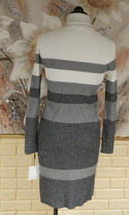 NWT SHARP CALVIN KLEIN SPARKLING STRIPED MEDIUM L/S BLENDED FABRIC SWEATER DRESS