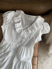 2026 New DOEN Embroidered V-neck short sleeved shirt with waist cinching dress