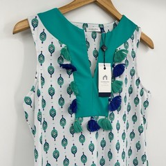 Preppy Coastal UPF 50 Shift Dress Womens S Beach Stretch Vacation Resort Chic