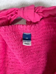 Old Navy Womens 4X Pink Tiered Gauze Dress Sleeveless Smocked Tie Back NWT
