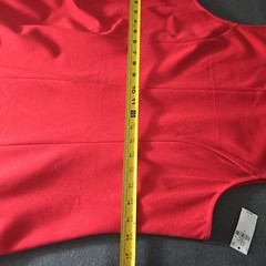 Old Navy Red Solid Knit A-Line Dress Independence Day Summer Timeless Party